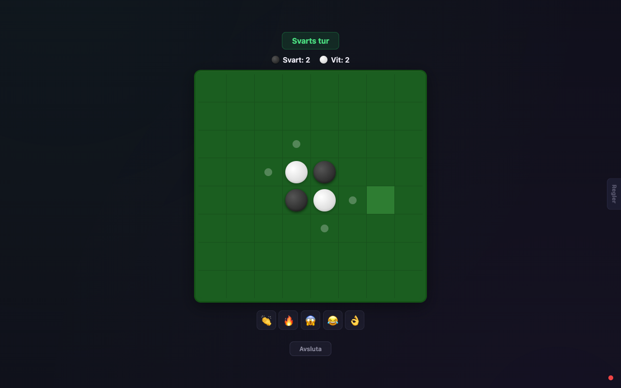 Othello — klassiskt strategispel med svarta och vita brickor