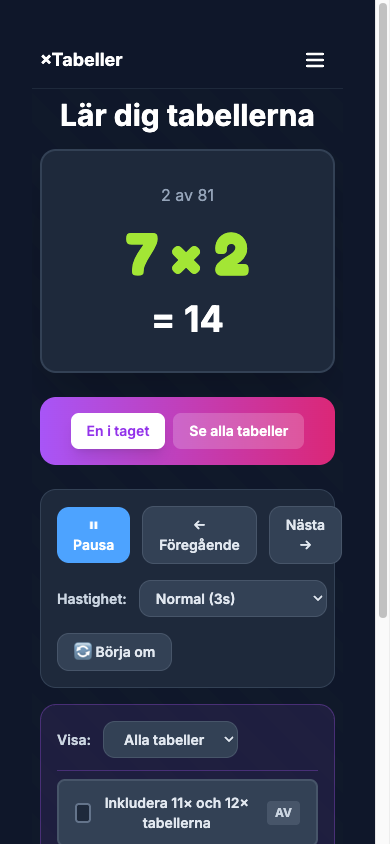 Multiplikationsspelet – Lär dig tabellerna